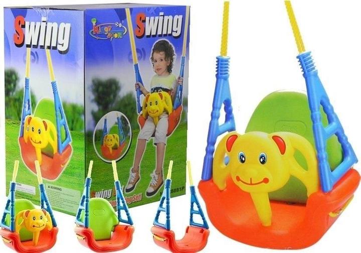 KidoKraze Elephant Safety Baby Swing Seat with adjustable ropes, soft fabric seat, and supportive design for infants.
