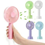 Portable Mini USB Rechargeable Handheld Fan with Desktop Dock Station