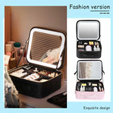 Portable Makeup Travel Case with Adjustable LED Mirror