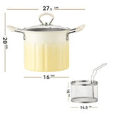 Multi-Function Stainless Steel Frying Pot with Strainer Basket