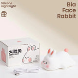 Big Face Rabbit: Tap-to-Change Silicone LED Night Light