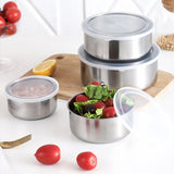 5 Pcs Stainless Steel Fresh Storage Box Set with Airtight Lids