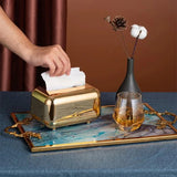 Luxury Electroplated Glossy Tissue Box Holder for Modern Home Decor