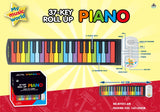 37-Key Roll Up Piano for Kids - Portable Rainbow Electronic Keyboard with Built-in Speaker