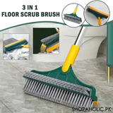 3-in-1 V-Shaped Floor Scrub Brush with Long Handle and Squeegee