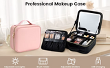 Portable Makeup Travel Case with Adjustable LED Mirror