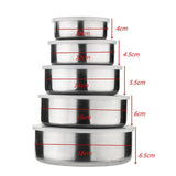 5 Pcs Stainless Steel Fresh Storage Box Set with Airtight Lids