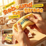 KidoKraze Butter Squishy in pastel yellow with a soft, realistic butter design, perfect for stress relief and sensory play.