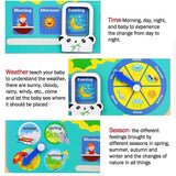 Wooden Frog Calendar and Learning Clock Board by KidoKraze, featuring colorful educational toys for kids' learning activities.