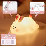 Big Face Rabbit: Tap-to-Change Silicone LED Night Light
