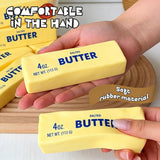 KidoKraze Butter Squishy in yellow with realistic butter shape and soft, squeezable texture for sensory play and stress relief.