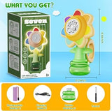 KidoKraze sunflower-shaped electric bubble gun toy for kids with colorful bubbles and playful design.