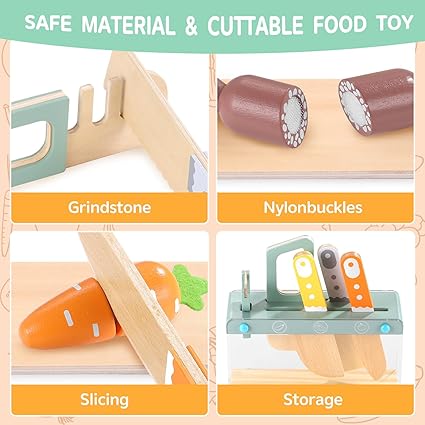 Mini Wooden Kitchen Accessories Play Set