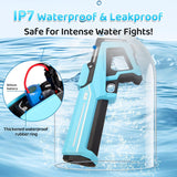KidoKraze electric LED water gun with target scope and protective goggles, featuring colorful LED lights for outdoor water play.