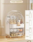 Dust-Proof Cosmetic Storage Box with Hands-Free Flip Cover