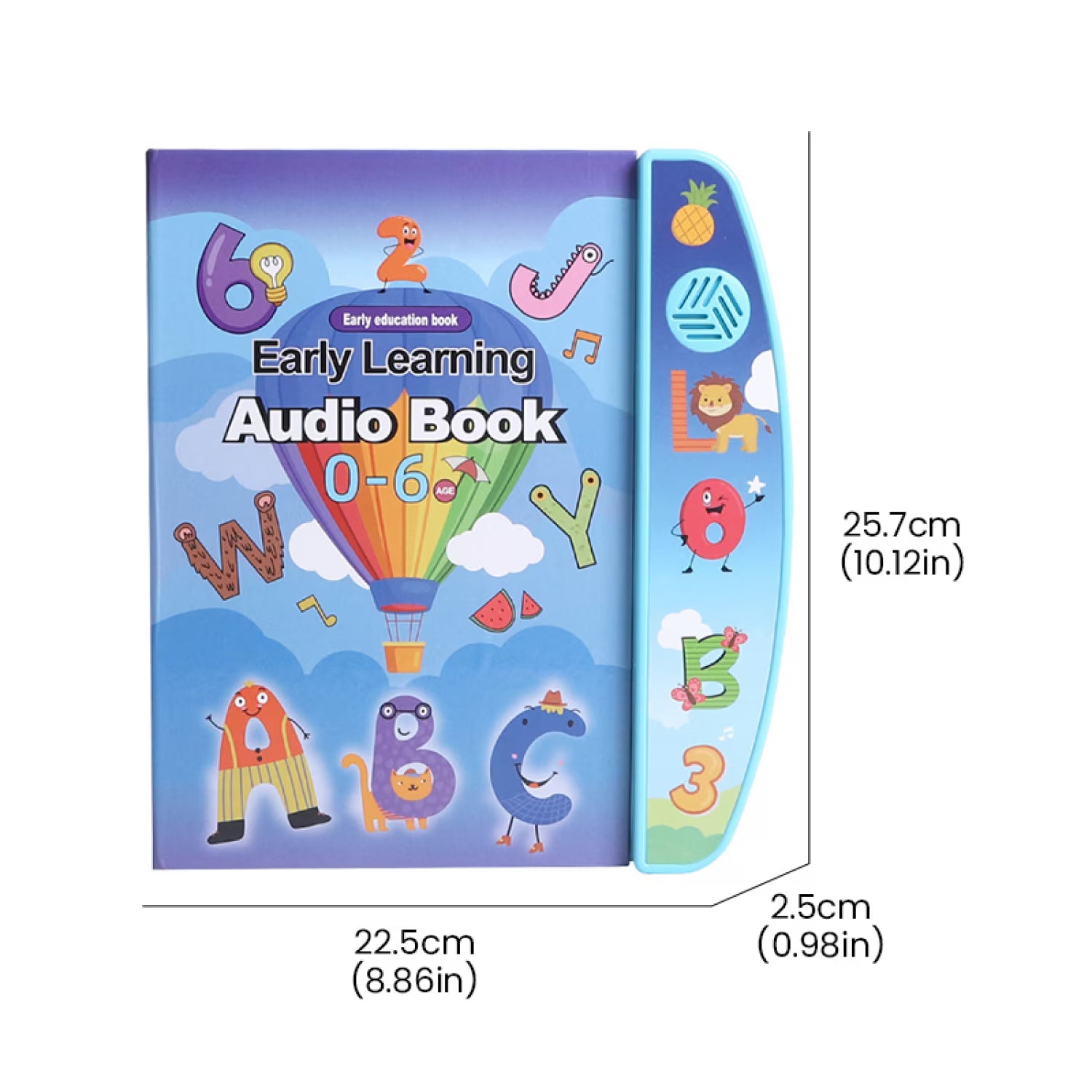 KidoKraze Kids Early Learning Interactive Audio Book, educational toy with colorful pages and buttons for auditory learning and fun.
