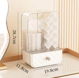 Multifunctional Acrylic Cosmetic Organizer with Dustproof Cover and Storage Drawer