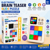 Electronic Brain Teaser Slide Puzzle Game – 1000+ Challenges Klotski Puzzle with LED Display