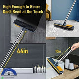 2-in-1 Floor Scrub Brush with Squeegee and 120° Rotating Head