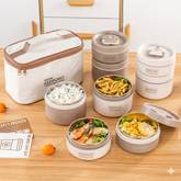 Premium Stackable Stainless Steel Thermal Lunch Box Set with Insulated Carry Bag