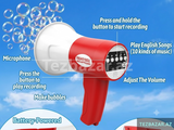 KidoKraze multifunctional megaphone bubble blower toy with voice recorder and music features, shown in vibrant colors.