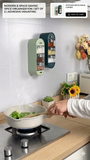 3-Compartment Space-Saving Wall-Mounted Kitchen Organizer & Spice Rack