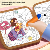 Kids Water Doodle Book by KidoKraze showing colorful pages and water pen, designed for children's creative drawing and fun.