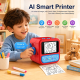KidoKraze Kids AI Voice Smart Thermal Printer showing compact device with colorful buttons and voice recognition features