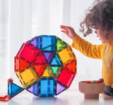Colorful 62-piece magnetic building blocks set by KidoKraze for kids, designed for STEM learning and creative play.