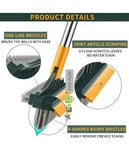 3-in-1 V-Shaped Floor Scrub Brush with Long Handle and Squeegee