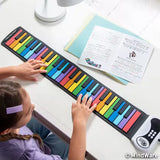 37-Key Roll Up Piano for Kids - Portable Rainbow Electronic Keyboard with Built-in Speaker