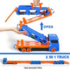 2-in-1 Transforming Truck Playset with Race Track & 4 Alloy Cars