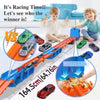 2-in-1 Transforming Truck Playset with Race Track & 4 Alloy Cars