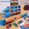 2-in-1 Transforming Truck Playset with Race Track & 4 Alloy Cars