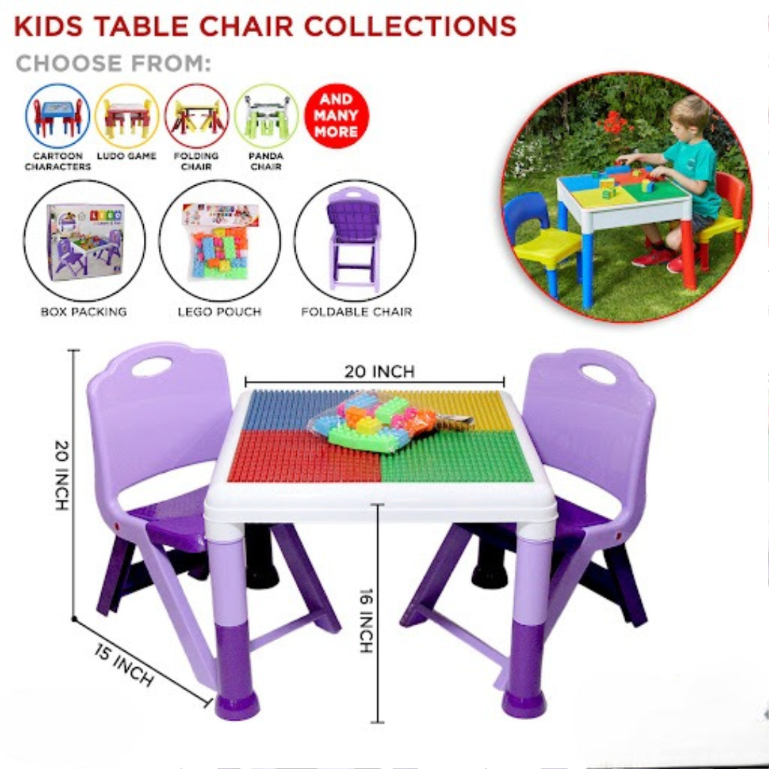 KIds Block Table With 2 Chair