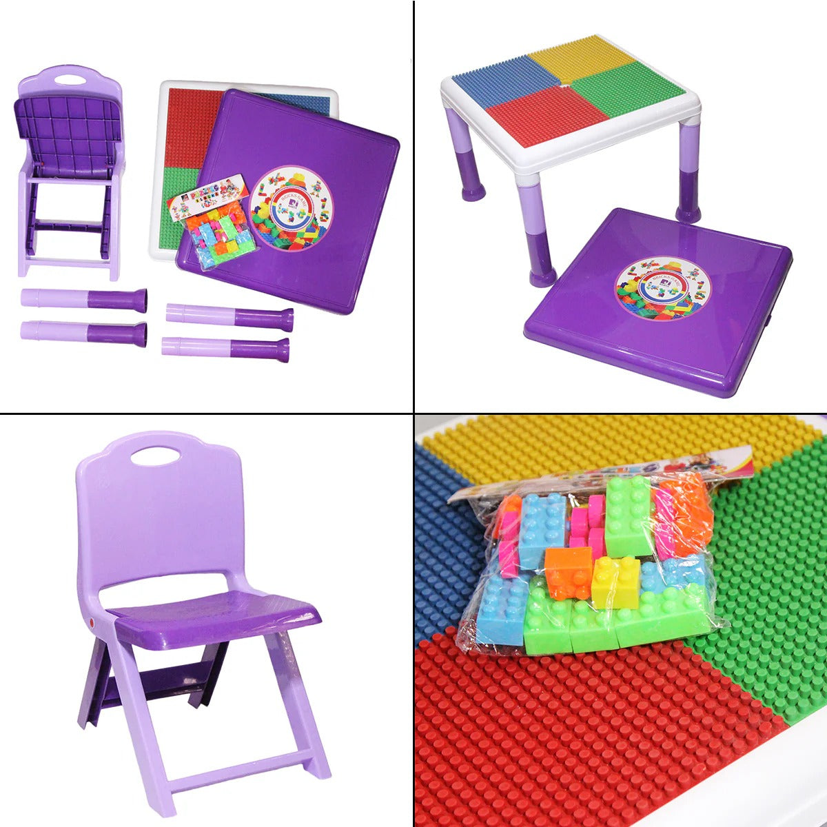 KIds Block Table With 2 Chair