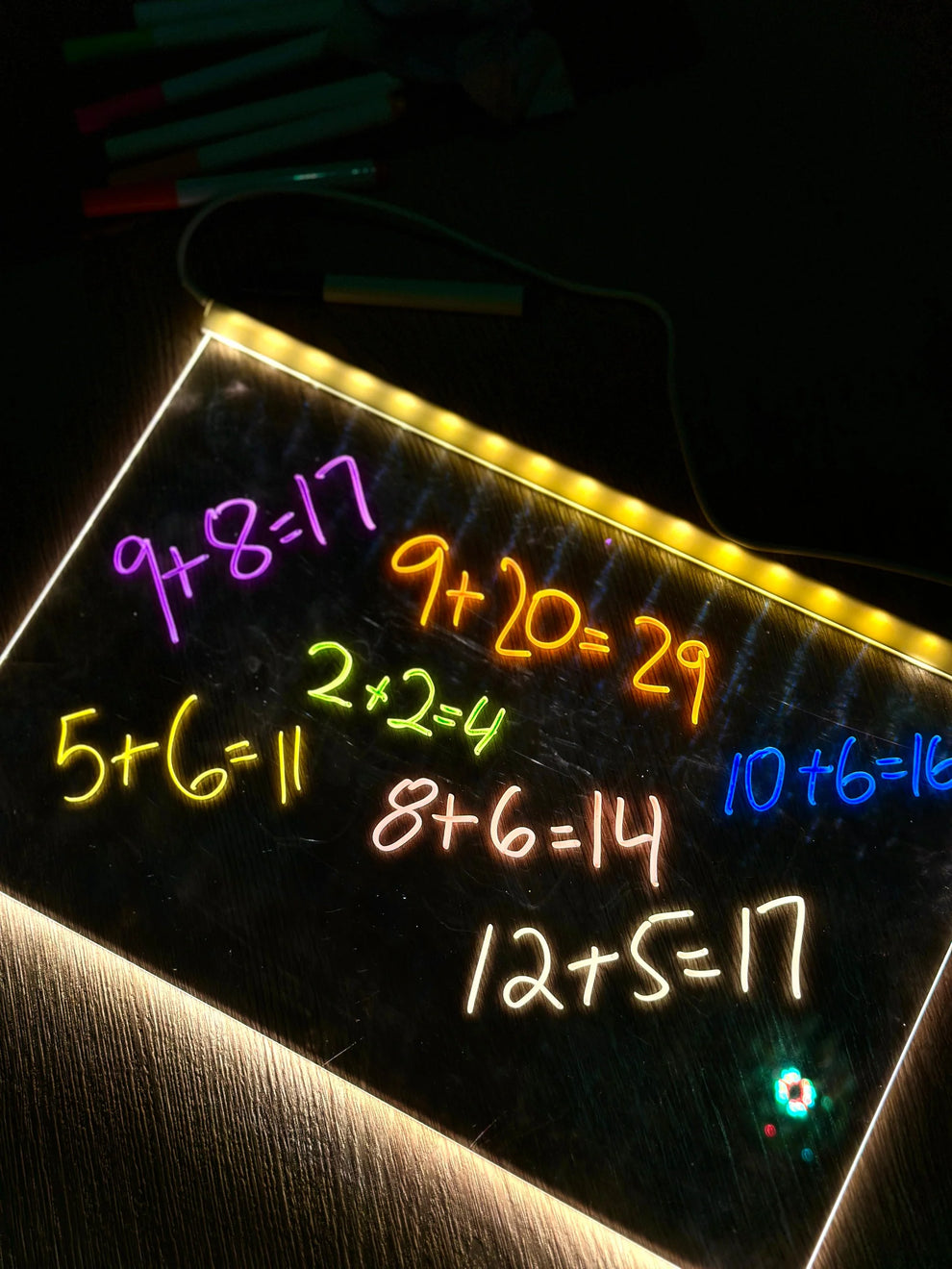 LED Glow Drawing Board for Kids-With Markers
