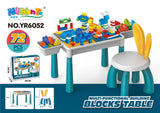 Kids Building Blocks Table with Chair & Learning Station