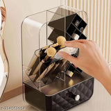 Multifunctional Acrylic Cosmetic Organizer with Dustproof Cover and Storage Drawer