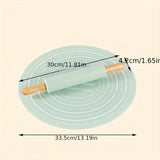 Non-Stick Silicone Rolling Pin and Kneading Mat Set with Measurement Markings