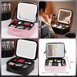 Portable Makeup Travel Case with Adjustable LED Mirror