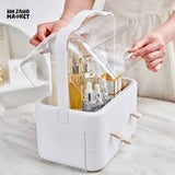 Portable Dustproof Makeup Organizer Box with LED Mirror and Drawers