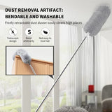 Microfiber Bendable Feather Duster with Extendable Stainless Steel Pole