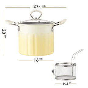 Multi-Function Stainless Steel Frying Pot with Strainer Basket