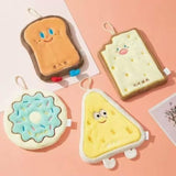 Cute Bread and Cheese Plush Hand Towels with Hanging Loops