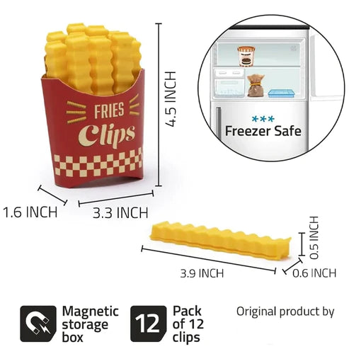 Magnetic French Fries Style Food Sealing Clips (12pcs)