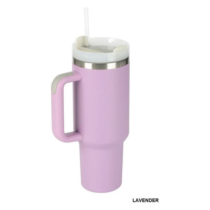 Stainless Steel Vacuum Flask with Straw - 40 oz