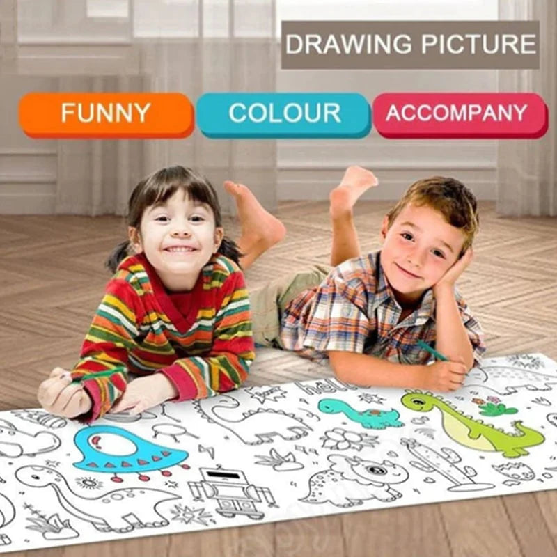 CHILDRENS COLORING DRAWING ROLL STICKER