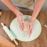 Non-Stick Silicone Rolling Pin and Kneading Mat Set with Measurement Markings