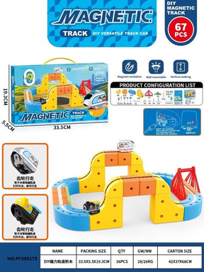 MagTrack Builder – Magnetic STEM Track Set - 67 Pcs